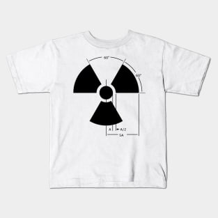 Warning Radiation Sign Design Black on White Kids T-Shirt